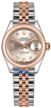 Rolex Lady Datejust 28mm Stainless Steel and Everose Gold 279161 Sundust 17 Diamond Jubilee watch